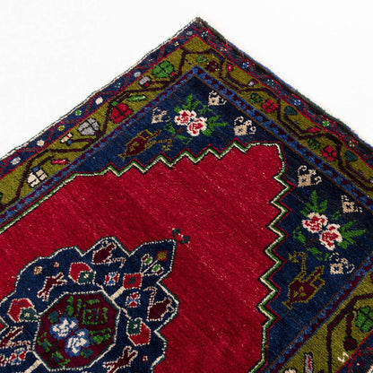 Alfombra de Anatolia tejida a mano de lana sobre algodón auténtico único original 109 x 186 cm -3' 7'' x 6' 2'' m2: 2,0274