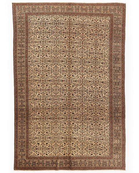 Oriental Rug Anatolian Handmade Wool On Cotton 200 X 295 Cm  6' 7'' X 9' 9'' Brown C005 ER23