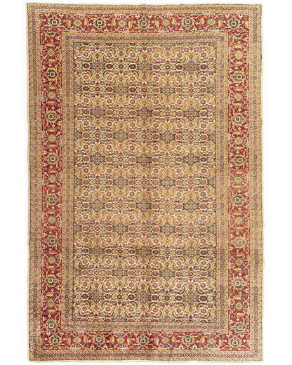 Oriental Rug Anatolian Handmade Wool On Cotton 220 X 322 Cm - 7' 3'' X 10' 7'' Sand C015 ER23