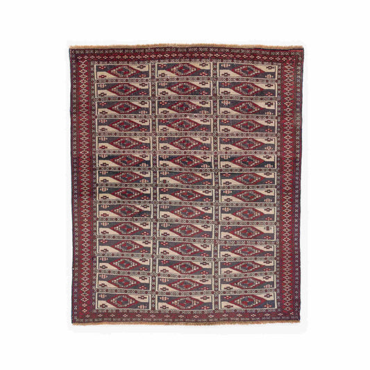 Handmade Wool On Wool Oriental Unique 107 X 125 Cm - 3' 7'' X 4' 2'' Red C014