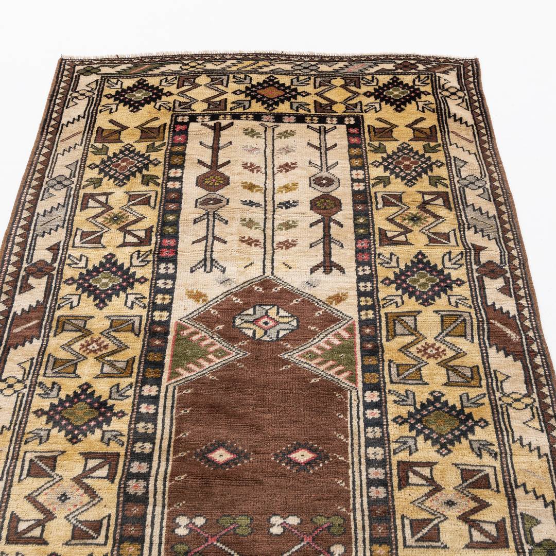 Oriental Rug Anatolian Handmade Wool On Wool 117 X 218 Cm - 3' 11'' X 7' 2'' ER01