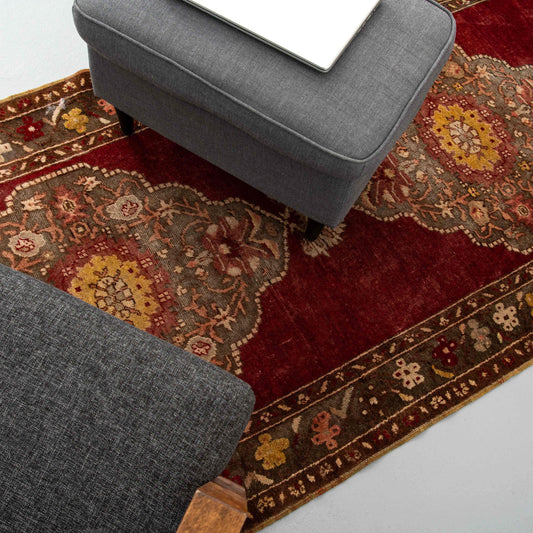 Oriental Rug Anatolian Handwoven Wool On Wool 106 X 320 Cm - 3' 4'' X 10' 6'' Red C014 ER12