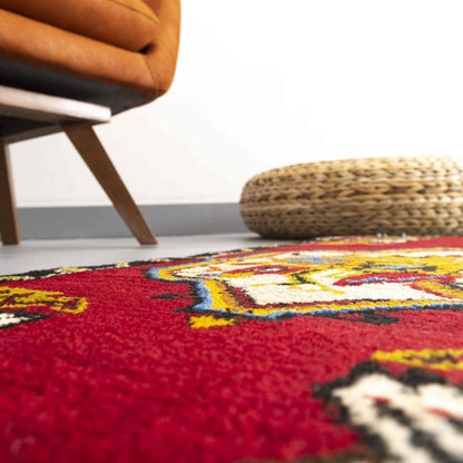 Oriental Rug Anatolian Handwoven Wool On Wool 46 x 98 Cm - 1' 7'' X 3' 3'' Red C014 ER01