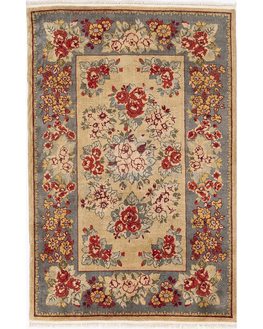 Authentic Rug Gocmen Handmade Wool On Cotton 156 X 236 Cm - 5' 2'' X 7' 9'' Grey C008 ER12