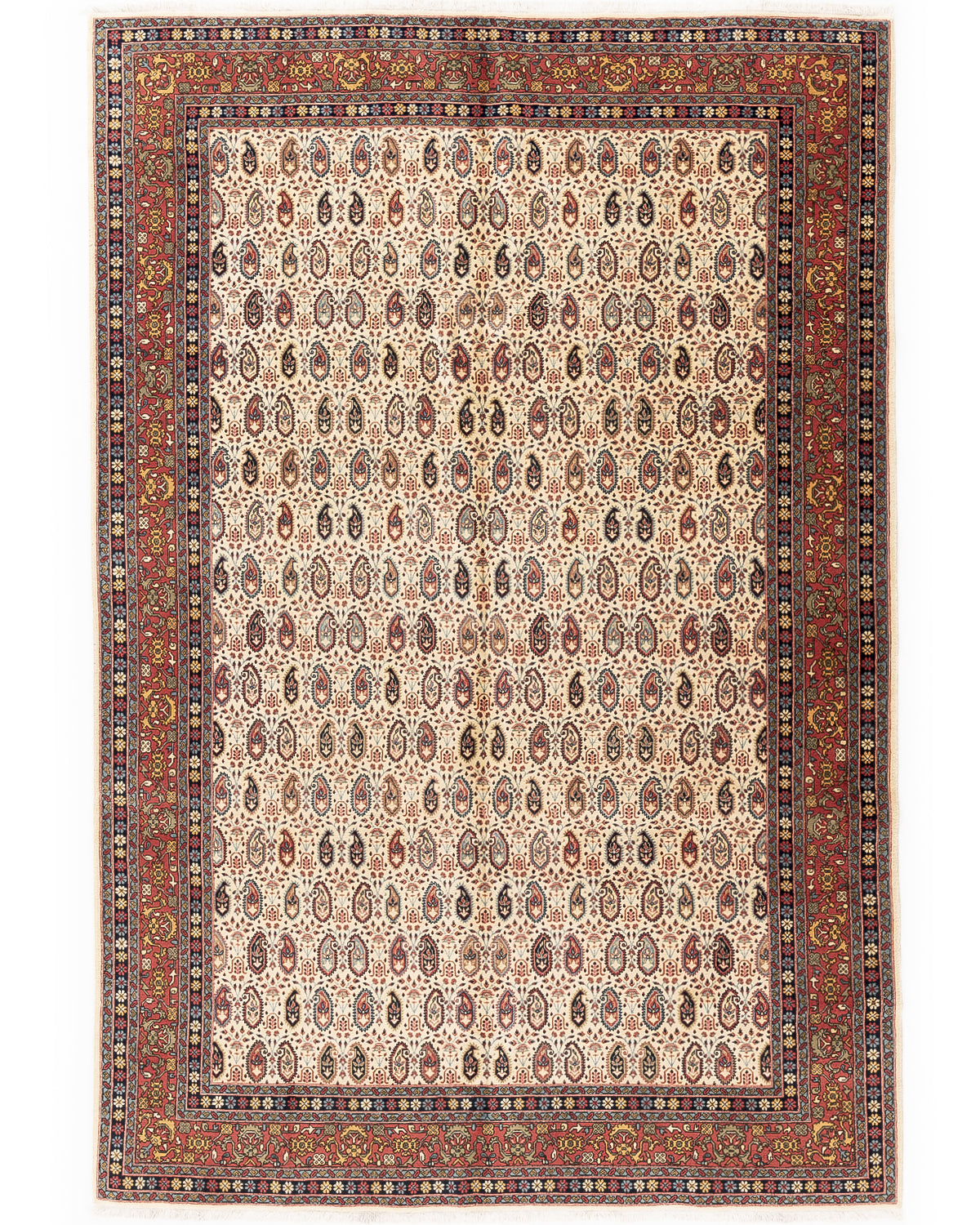 Oriental Rug Hereke Hand Knotted Wool On Cotton 202 X 292 Cm - 6' 8'' X 9' 7'' Sand C007 ER23