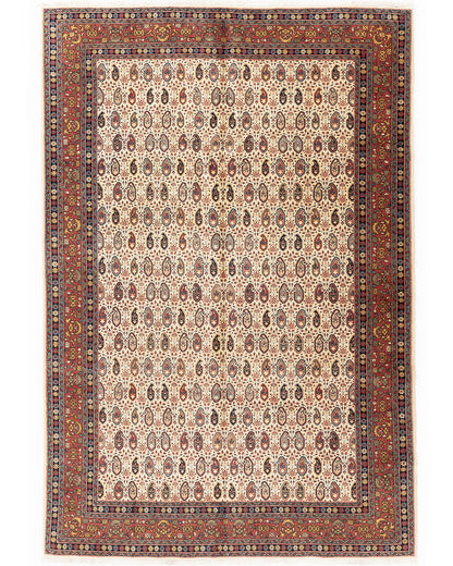 Oriental Rug Hereke Hand Knotted Wool On Cotton 202 X 292 Cm - 6' 8'' X 9' 7'' Sand C007 ER23