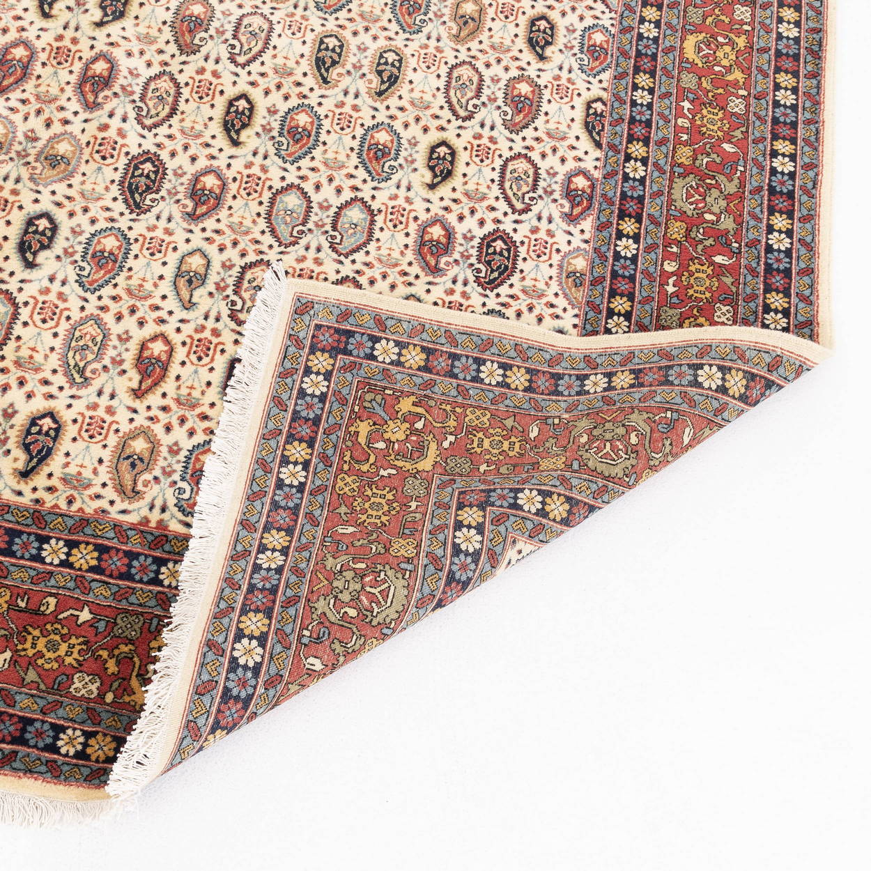 Oriental Rug Hereke Hand Knotted Wool On Cotton 202 X 292 Cm - 6' 8'' X 9' 7'' Sand C007 ER23