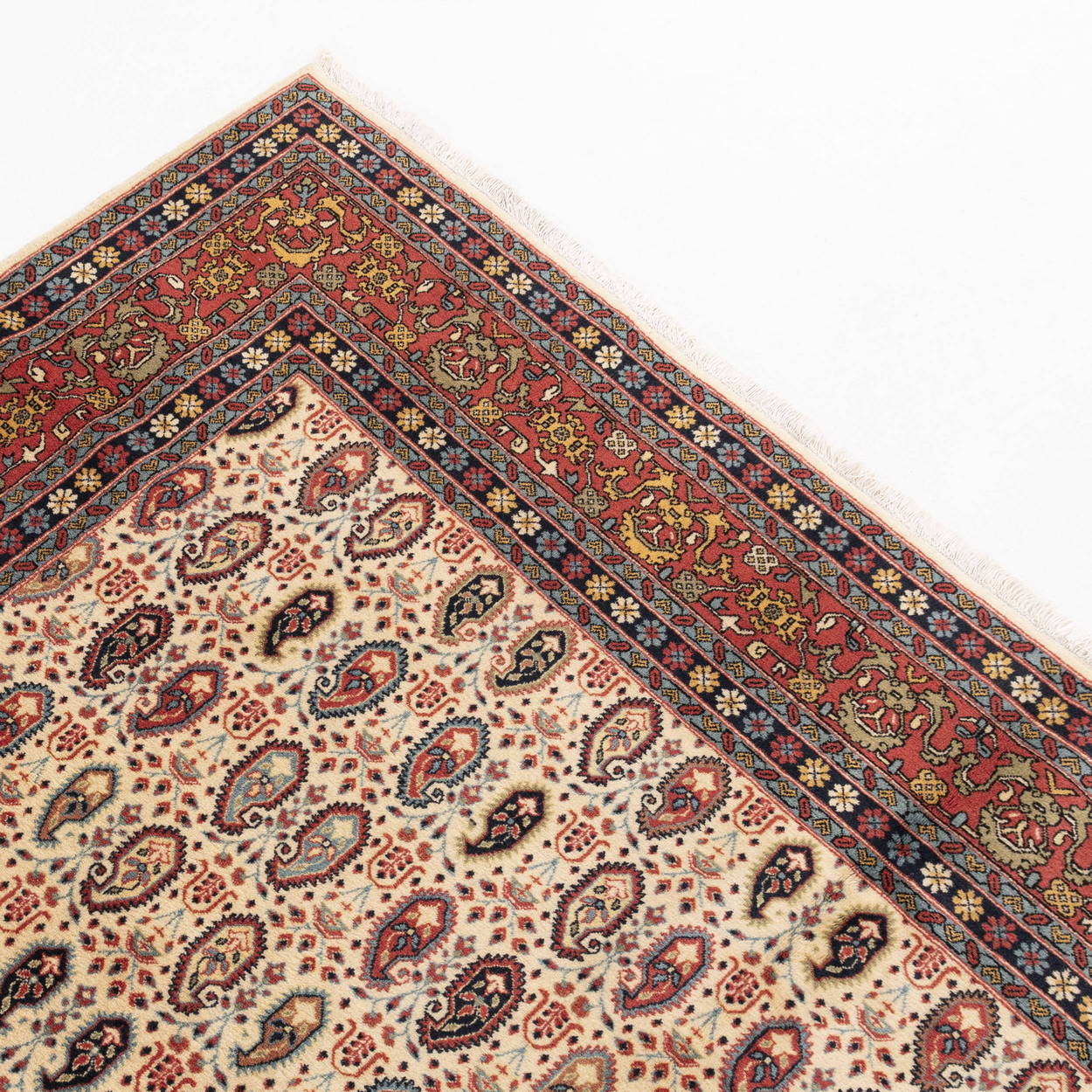 Oriental Rug Hereke Hand Knotted Wool On Cotton 202 X 292 Cm - 6' 8'' X 9' 7'' Sand C007 ER23