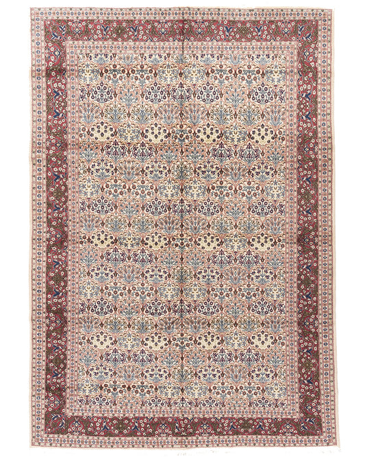 Oriental Rug Hereke Hand Knotted Wool On Cotton 214 X 301 Cm - 7' 1'' X 9' 11'' Sand C007 ER23