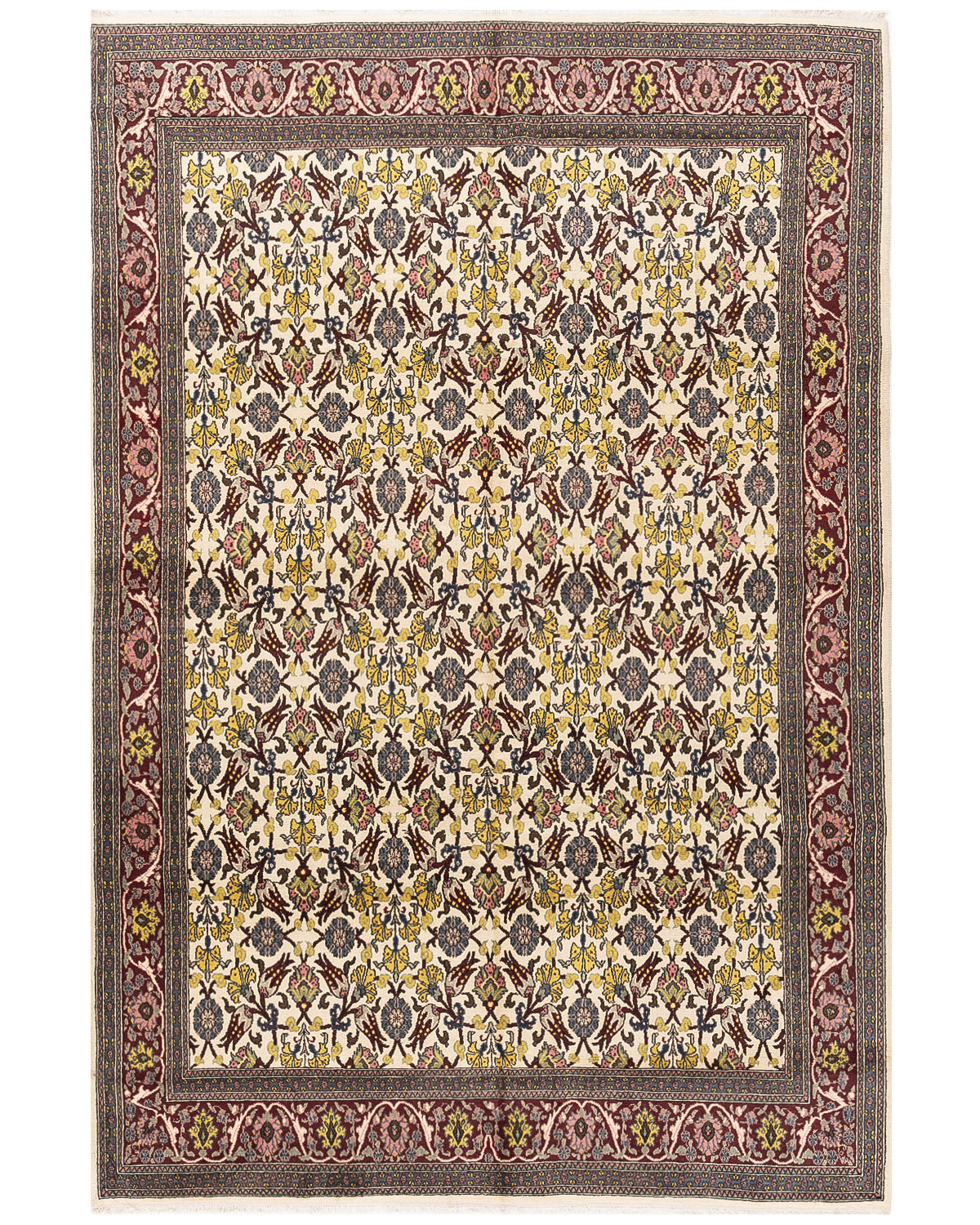 Oriental Rug Hereke Hand Knotted Wool On Cotton - X 290 Cm - 6' 6'' X 9' 7'' ER23