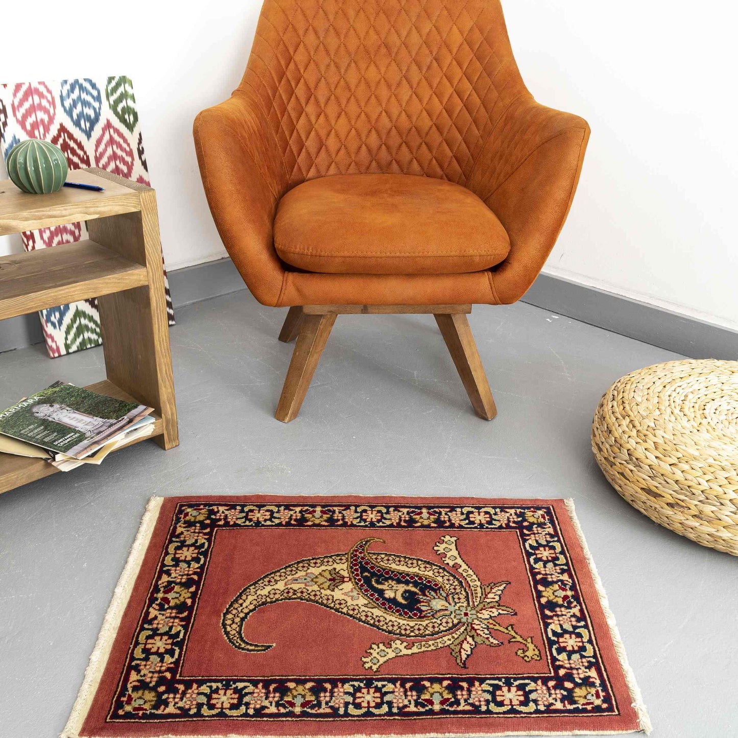 Oriental Rug Kayseri Handwoven Wool On Cotton 54 X 75 Cm - 1' 10'' X 2' 6'' Pink C004 ER01