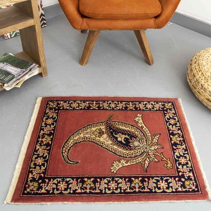 Oriental Rug Kayseri Handwoven Wool On Cotton 54 X 75 Cm - 1' 10'' X 2' 6'' Pink C004 ER01