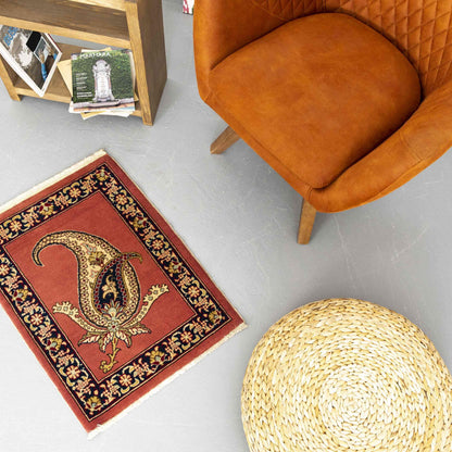 Oriental Rug Kayseri Handwoven Wool On Cotton 54 X 75 Cm - 1' 10'' X 2' 6'' Pink C004 ER01