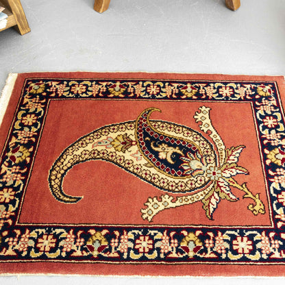 Oriental Rug Kayseri Handwoven Wool On Cotton 54 X 75 Cm - 1' 10'' X 2' 6'' Pink C004 ER01