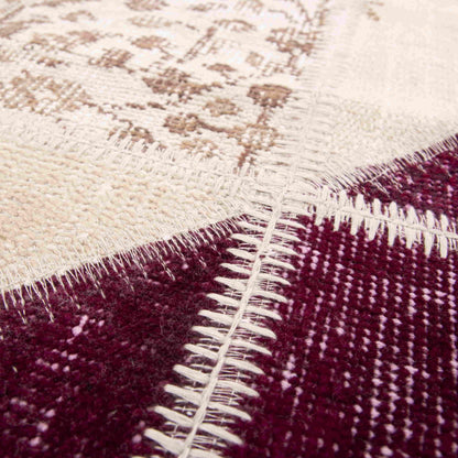 Oriental Rug Patchwork Hand Knotted Wool On Wool 118 x 200 Cm - 3' 11'' x 6' 7'' Multicolor C016 ER01