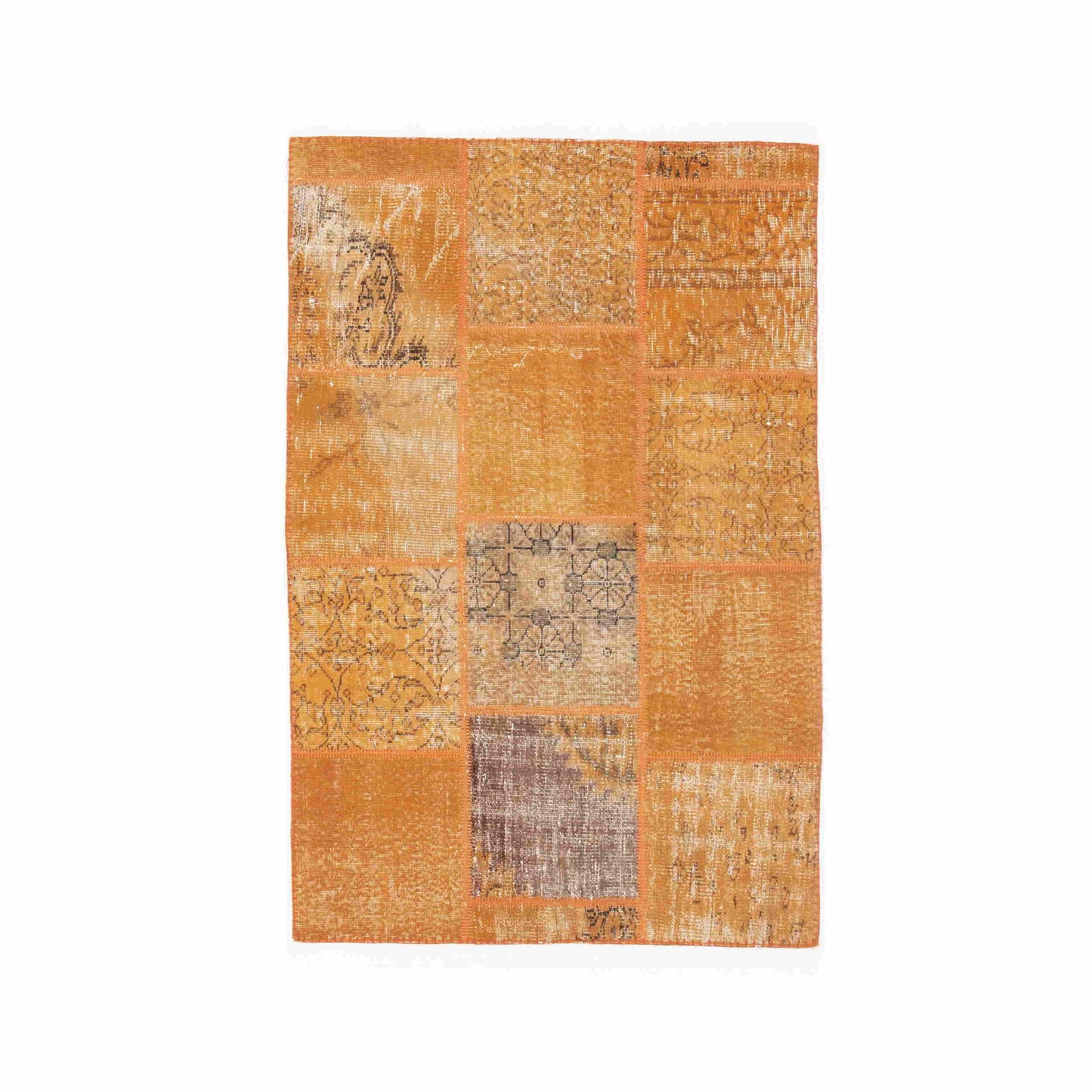 Oriental Rug Patchwork Hand Knotted Wool On Wool 119 x 184 Cm - 3' 11'' x S6' 1'' ER01