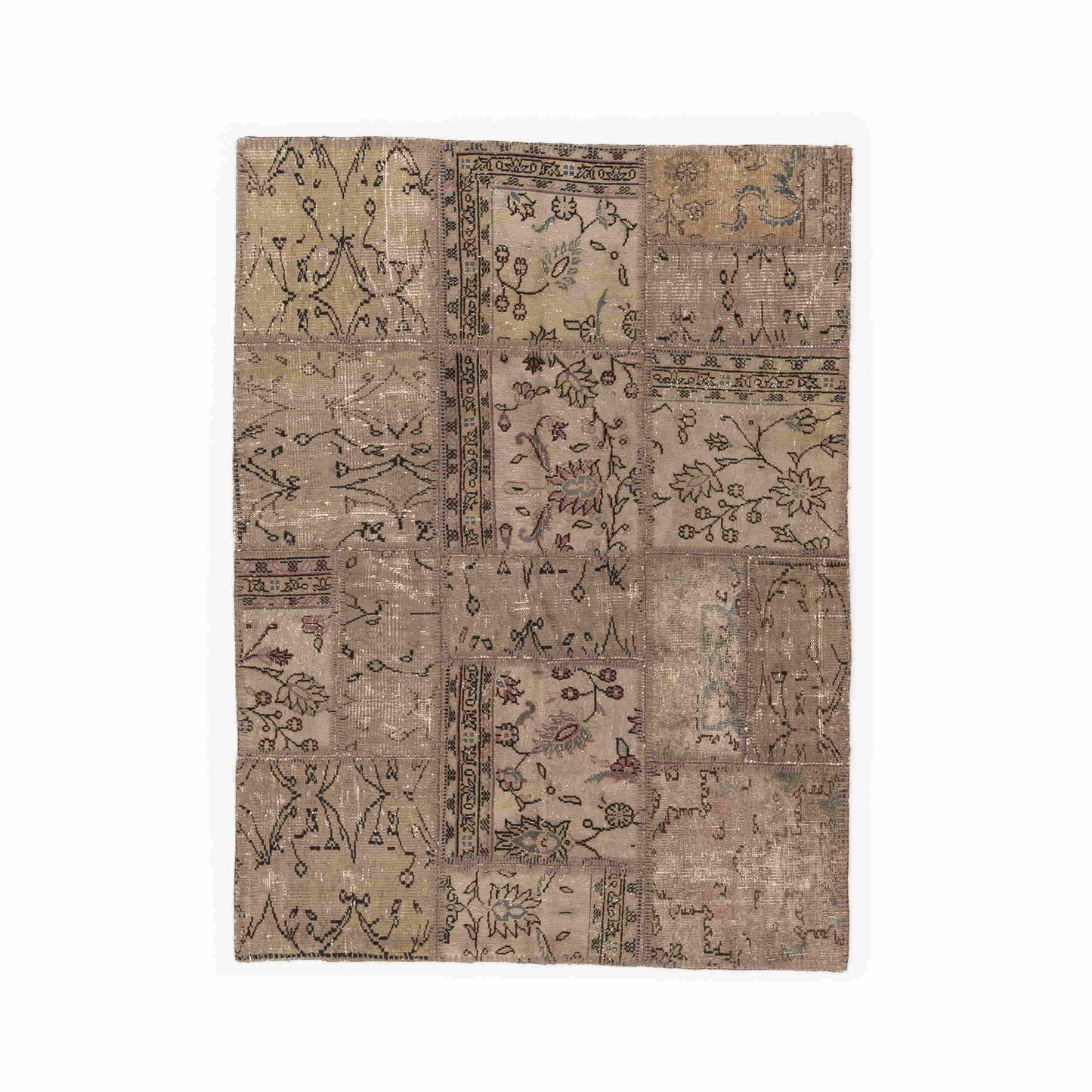 Oriental Rug Patchwork Hand Knotted Wool On Wool 149 x 201 Cm - 4' 11'' x 6' 8'' ER12