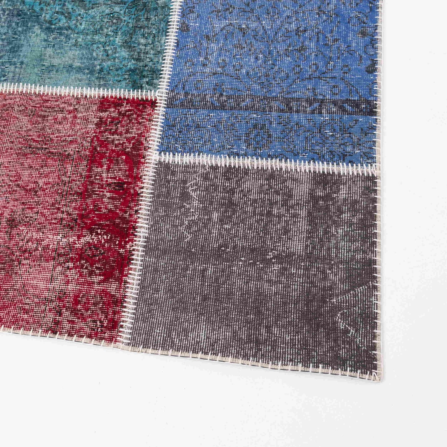 Oriental Rug Patchwork Hand Knotted Wool On Wool 296 x 395 Cm - 9' 9'' x 13' Multicolor C016 ER34