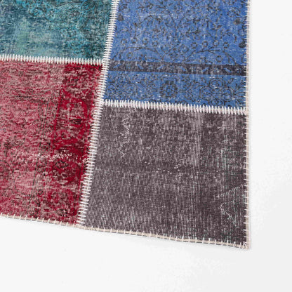 Oriental Rug Patchwork Hand Knotted Wool On Wool 296 x 395 Cm - 9' 9'' x 13' Multicolor C016 ER34