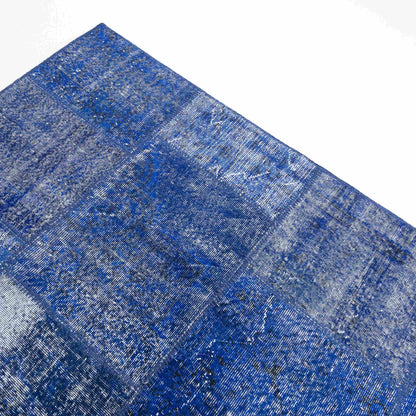Oriental Rug Patchwork Hand Knotted Wool On Wool 296 x 395 Cm - 9' 9'' x 13' Navy Blue C012 ER34
