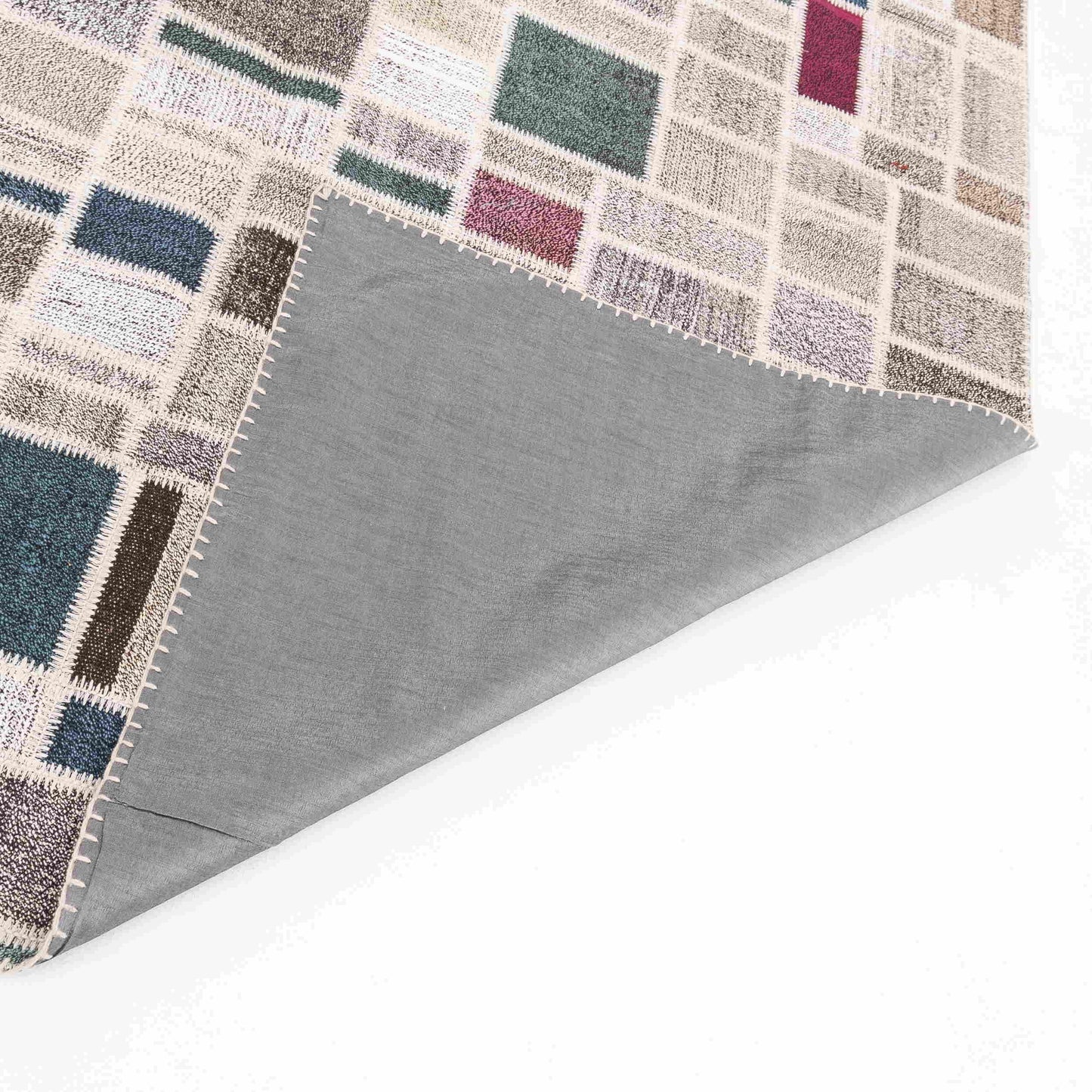 Oriental Rug Patchwork Hand Knotted Wool On Wool 315 x 393 Cm - 10' 5'' x 12' 11'' Grey C008 ER34
