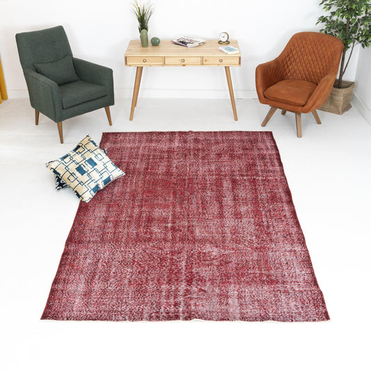 Oriental Rug Vintage Hand Knotted Wool On Cotton 117 x 277 Cm - 3' 11'' x 9' 2'' Red C014 ER12