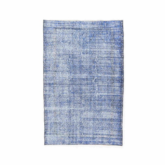 Oriental Rug Vintage Hand Knotted Wool On Cotton 120 x 195 Cm - 4' x 6' 5'' Blue C010 ER01