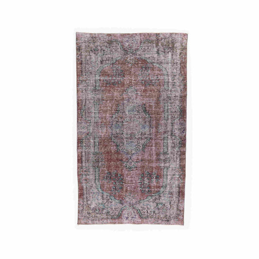 Oriental Rug Vintage Hand Knotted Wool On Cotton 133 x 230 Cm - 4' 5'' x 7' 7'' Pink C004 ER12