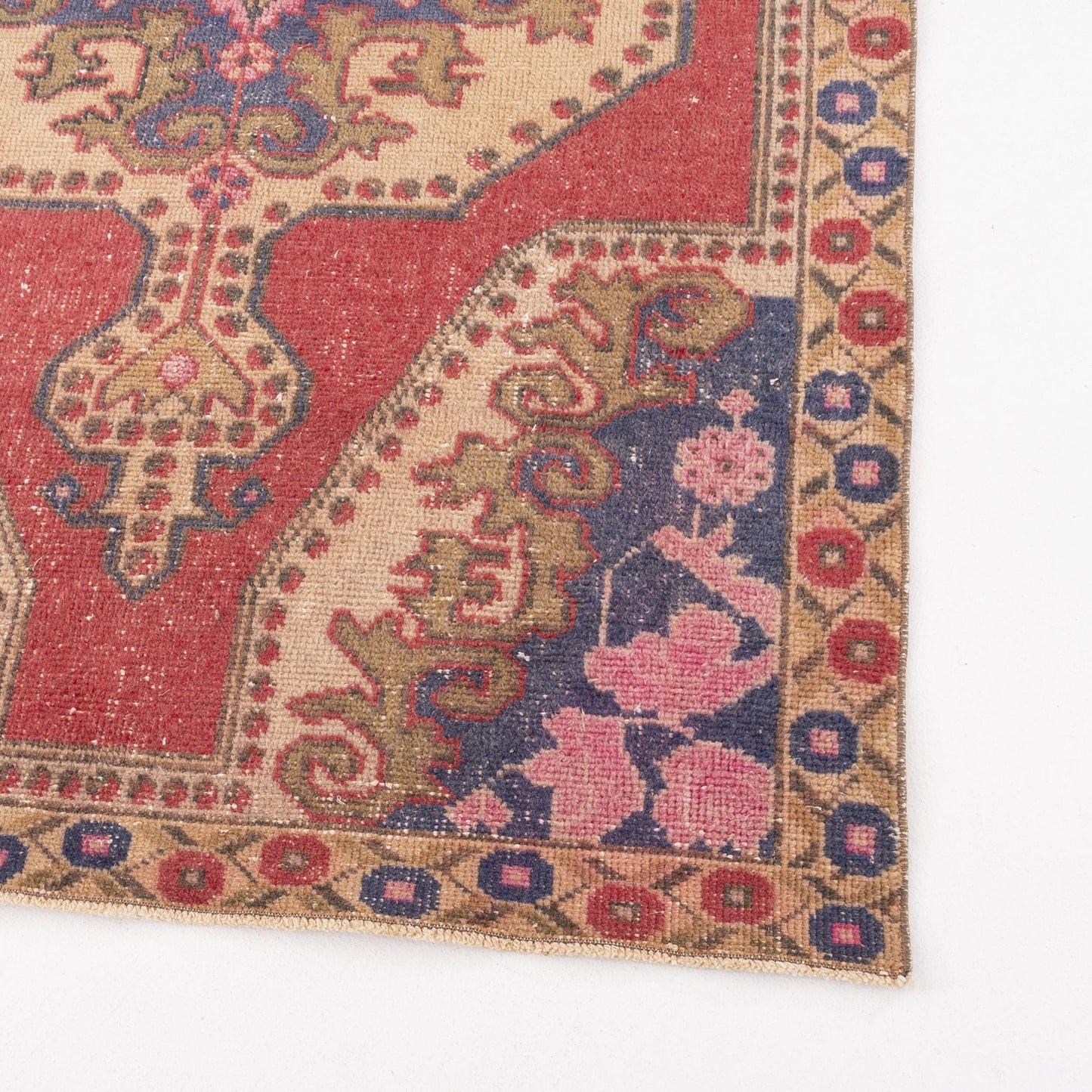 Oriental Rug Vintage Hand Knotted Wool On Cotton 137 X 210 Cm - 4' 6'' X 6' 11'' Red C014 ER12