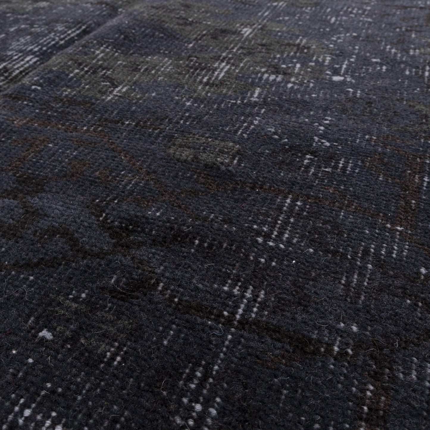 Oriental Rug Vintage Hand Knotted Wool On Cotton 153 x 244 Cm - 5' 1'' x 8' 1'' Black C002 ER12