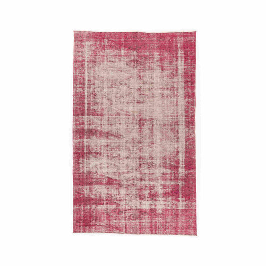 Oriental Rug Vintage Hand Knotted Wool On Cotton 155 x 254 Cm - 5' 2'' x 8' 4'' Fuchsia C020 ER12