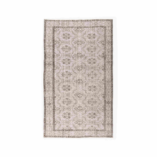 Oriental Rug Vintage Hand Knotted Wool On Cotton 158 x 271 Cm - 5' 3'' x 8' 11'' Pink C004 ER12