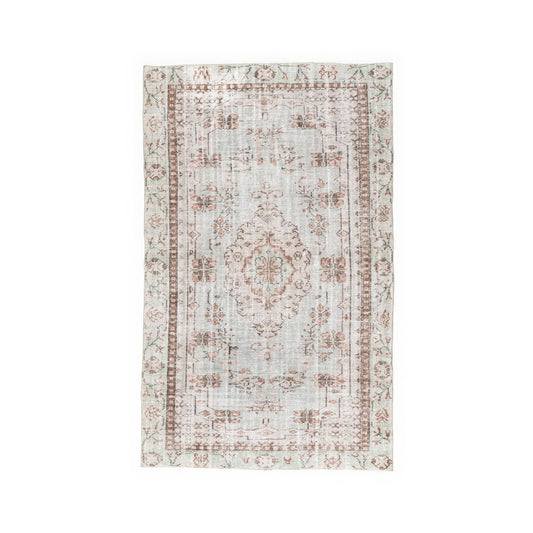 Oriental Rug Vintage Hand Knotted Wool On Cotton 160 x 263 Cm - 5' 3'' x 8' 8'' Grey C008 ER12