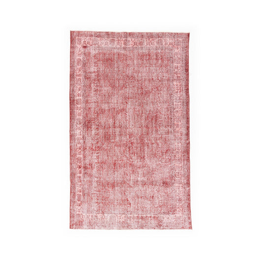 Oriental Rug Vintage Hand Knotted Wool On Cotton 162 x 266 Cm - 5' 4'' x 8' 9'' Red C014 ER12