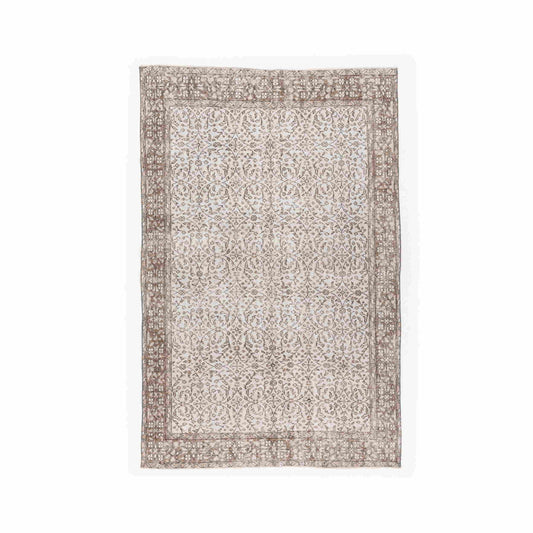 Oriental Rug Vintage Hand Knotted Wool On Cotton 163 x 252 Cm - 5' 5'' x 8' 4'' Sand C007 ER12