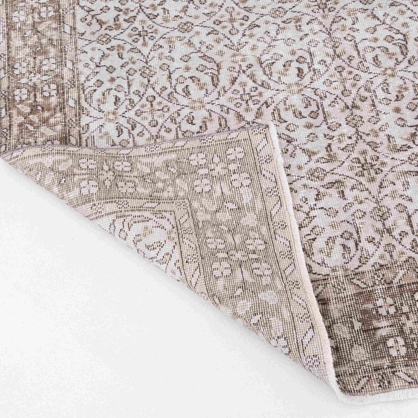 Oriental Rug Vintage Hand Knotted Wool On Cotton 163 x 252 Cm - 5' 5'' x 8' 4'' Sand C007 ER12