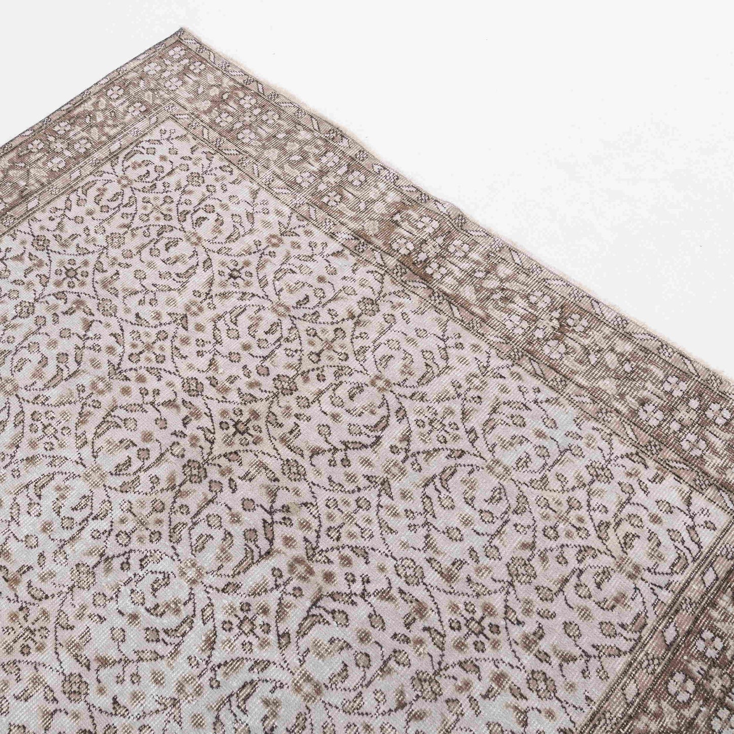 Oriental Rug Vintage Hand Knotted Wool On Cotton 163 x 252 Cm - 5' 5'' x 8' 4'' Sand C007 ER12