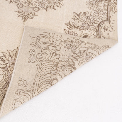 Oriental Rug Vintage Hand Knotted Wool On Cotton 163 x 283 Cm - 5' 5'' x 9' 4'' Sand C007 ER12