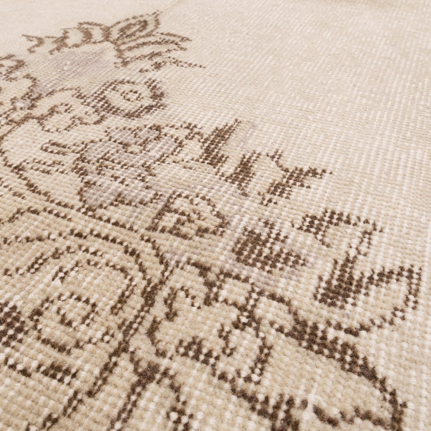 Oriental Rug Vintage Hand Knotted Wool On Cotton 163 x 283 Cm - 5' 5'' x 9' 4'' Sand C007 ER12