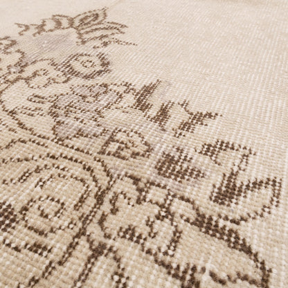 Oriental Rug Vintage Hand Knotted Wool On Cotton 163 x 283 Cm - 5' 5'' x 9' 4'' Sand C007 ER12