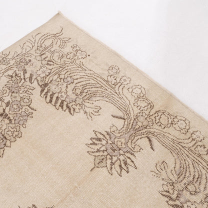 Oriental Rug Vintage Hand Knotted Wool On Cotton 163 x 283 Cm - 5' 5'' x 9' 4'' Sand C007 ER12