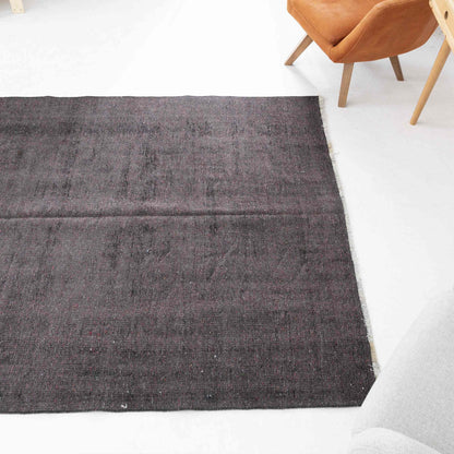 Oriental Rug Vintage Hand Knotted Wool On Cotton 165 x 270 Cm - 5' 5'' x 8' 11'' Black C002 ER12