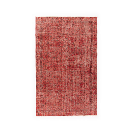 Oriental Rug Vintage Hand Knotted Wool On Cotton 168 x 268 Cm - 5' 7'' x 8' 10'' Red C014 ER12