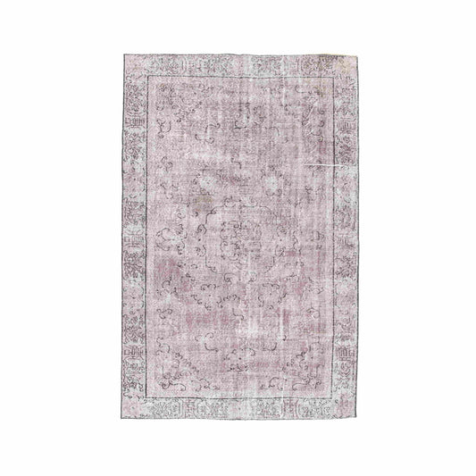 Oriental Rug Vintage Hand Knotted Wool On Cotton 170 x 263 Cm - 5' 7'' x 8' 8'' Pink C004 ER12