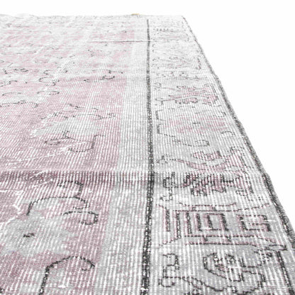 Oriental Rug Vintage Hand Knotted Wool On Cotton 170 x 263 Cm - 5' 7'' x 8' 8'' Pink C004 ER12