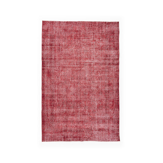 Oriental Rug Vintage Hand Knotted Wool On Cotton 170 x 266 Cm - 5' 7'' x 8' 9'' Red C014 ER12