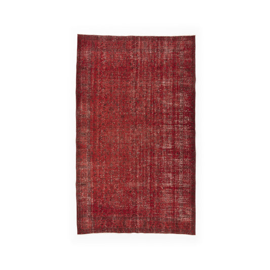Oriental Rug Vintage Hand Knotted Wool On Cotton 170 x 284 Cm - 5' 7'' x 9' 4'' Red C014 ER12