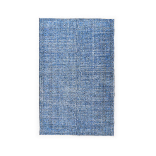 Oriental Rug Vintage Hand Knotted Wool On Cotton 171 x 266 Cm - 5' 8'' x 8' 9'' Navy Blue C012 ER12