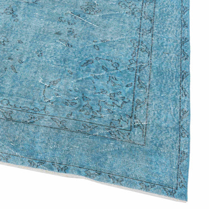Oriental Rug Vintage Hand Knotted Wool On Cotton 171 x 270 Cm - 5' 8'' x 8' 11'' Turquoise C019 ER12
