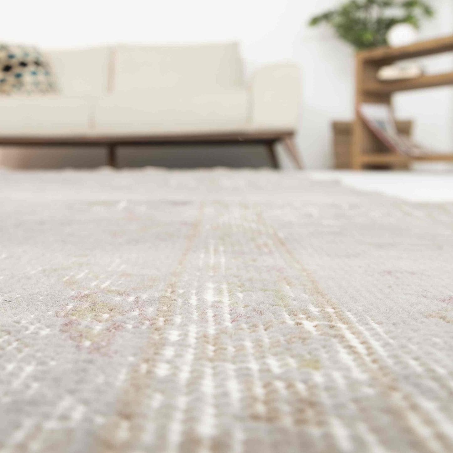 Oriental Rug Vintage Hand Knotted Wool On Cotton 171 x 283 Cm - 5' 8'' x 9' 4'' Stone C009 ER12